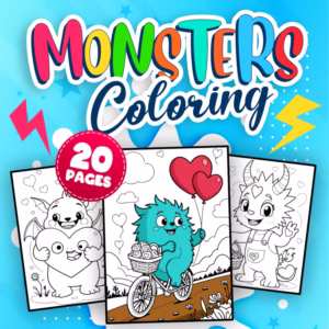 Monster Valentine's Day Coloring Book: 20 Adorable Pages of Cuddly Creatures