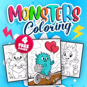 FREE Monster Valentine's Day Coloring Pages: 4 Adorable & Cuddly Creatures!