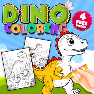 FREE Dino Coloring Pages: 4 Roaring Fun Prints!