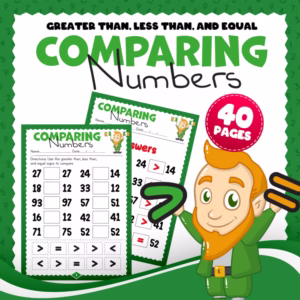 St. Patrick's Day Theme Comparing Numbers | Greater Than Less Than Equal To