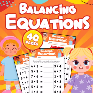 Balancing Equations: 40 Fun First Grade Math Worksheets