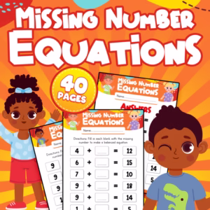 Missing Number Equations Addition and Subtraction Worksheets