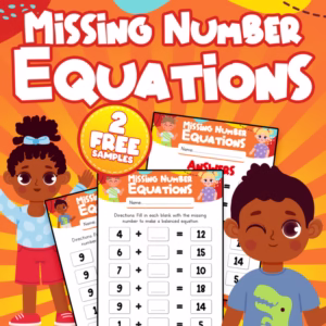 FREE Missing Number Equations Addition and Subtraction Worksheets