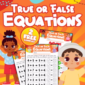 FREE True or False Equations: Addition & Subtraction Activities and Worksheets