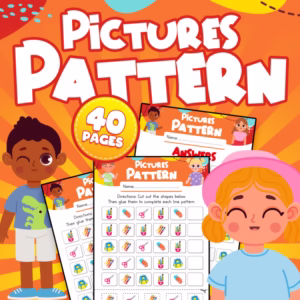 Cut and Paste Patterns: Picture Pattern Worksheets (40 Pages)