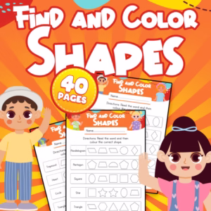 Find and Color Shapes Worksheets | Shape Recognition | Preschool - 1st Grade