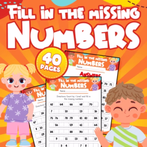 Fill in the Missing Numbers Worksheets  | Number Counting | Kindergarten - 2nd