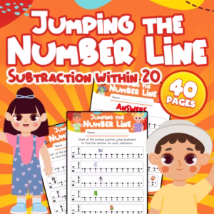Jumping the Number Line Subtractions within 20 Worksheets