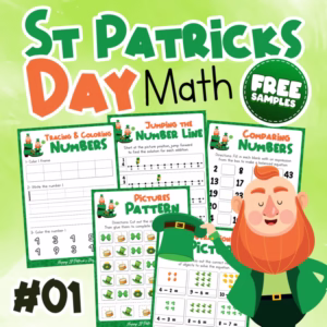 FREE St. Patrick's Day Math Activities V1: Addition, Subtraction, Number Tracing