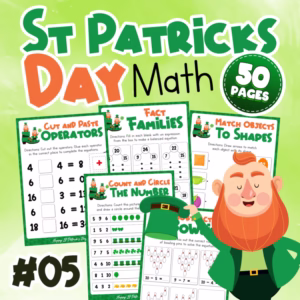 St. Patrick's Day Math Activities V5: Fact Families, Match Objects, Subtraction