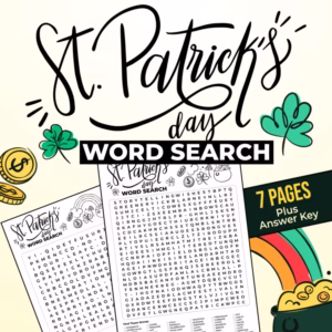 St. Patrick's Day Word Search Puzzles - 7 Engaging Pages for Vocabulary & Fun!