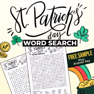 FREE St. Patrick's Day Word Search Puzzle - Engaging Page for Vocabulary & Fun