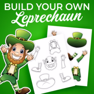 Leprechaun Craft St. Patrick's Day Printable Activity Color & Build a Leprechaun