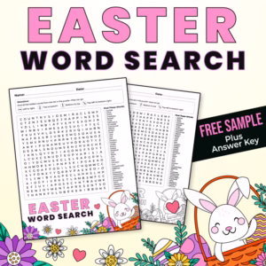 FREE Easter Word Search, Spring Word Search Puzzles Worksheet