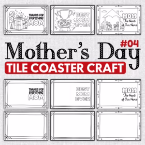 Mother’s Day Art Project – Tile Coaster Coloring Craft for the Classroom