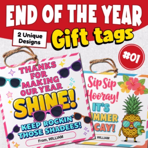 Sunglasses End-of-Year Gift Tags | Sip Sip Hooray & Thanks for Making Our Year