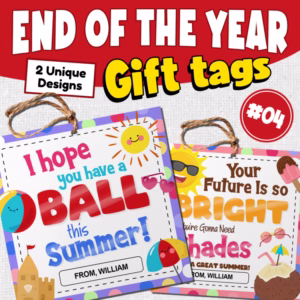Editable Summer Gift Tags | End of the Year Printable Tags for Students