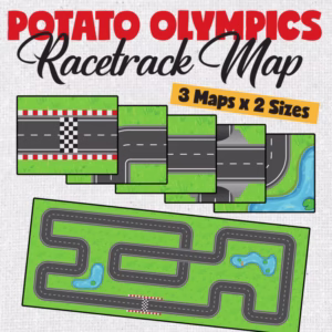 Potato Olympics Racetrack Maps | Road Game Mats for End-of-Year Activities