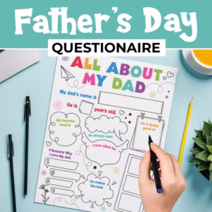 Father’s Day Questionnaire Printables | All About My Dad Grandpa Brother & Uncle