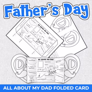 All About My Dad Foldable Card Craft, Fathers Day Questionnaire Writing Activity