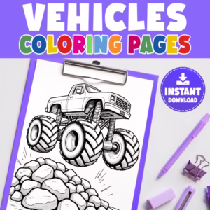 Vehicles Coloring Pages | Printable Transportation Sheets, Homeschool Activities