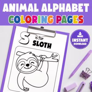 Animal Alphabet Coloring Pages A-Z | ABC Animals Worksheets