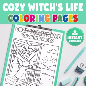 Cozy Witch’s Life Coloring Pages | Fantasy Cute & Easy Witchy Coloring Book