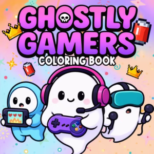 Ghostly Gamers Coloring Pages – Spooky Cute Halloween Printables