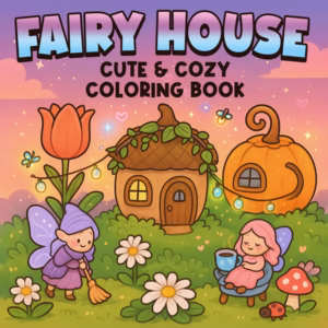 Fairy House Coloring Pages for Kids – Printable Fairy Coloring Book