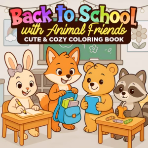 Back to School with Animal Friends Coloring Pages | First Day of School Activity