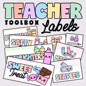 Pastel Teacher Toolbox Labels | Classroom Management | Gingham Classroom Decor