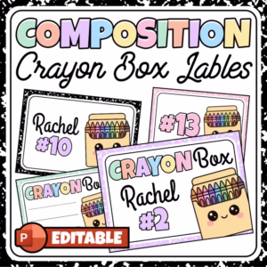 Editable Crayon Box Labels – Composition Notebook Pencil Box Name Tags