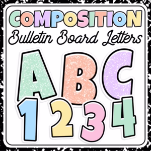 Composition Notebook Bulletin Board Letters & Numbers | Classroom Decor