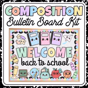 Composition Notebook Bulletin Board Kit | Welcome Back Classroom Decor Set