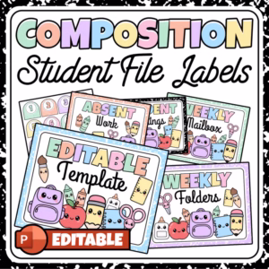 Composition Notebook Student File Labels | Editable Student Mailbox Labels