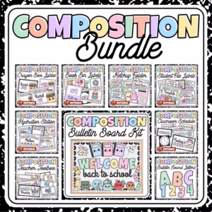Composition Notebook Classroom Decor Bundle | Posters, Labels, Tags & More