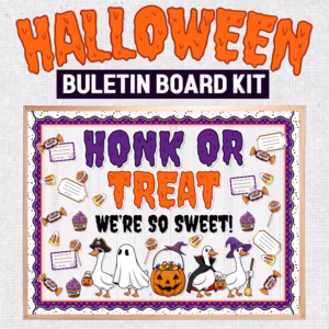 Honk or Treat Halloween Bulletin Board Kit | Silly Goose Class Pet Fall Decor