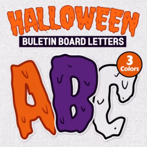 Halloween Bulletin Board Letters, Drippy Alphabet, Printable A-Z Classroom Decor