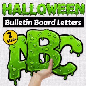 Halloween Bulletin Board Letters | Slime Alphabet | Classroom Decor A–Z & 0–9