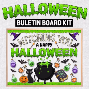Witching You a Happy Halloween Bulletin Board Kit | Editable Potion Labels