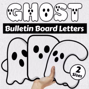 Ghost Bulletin Board Letters & Numbers, 2 Sizes | Halloween Classroom Decor Idea