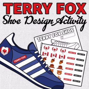 Terry Fox Shoe Template Design Activity Colouring Page Art Project for Classroom