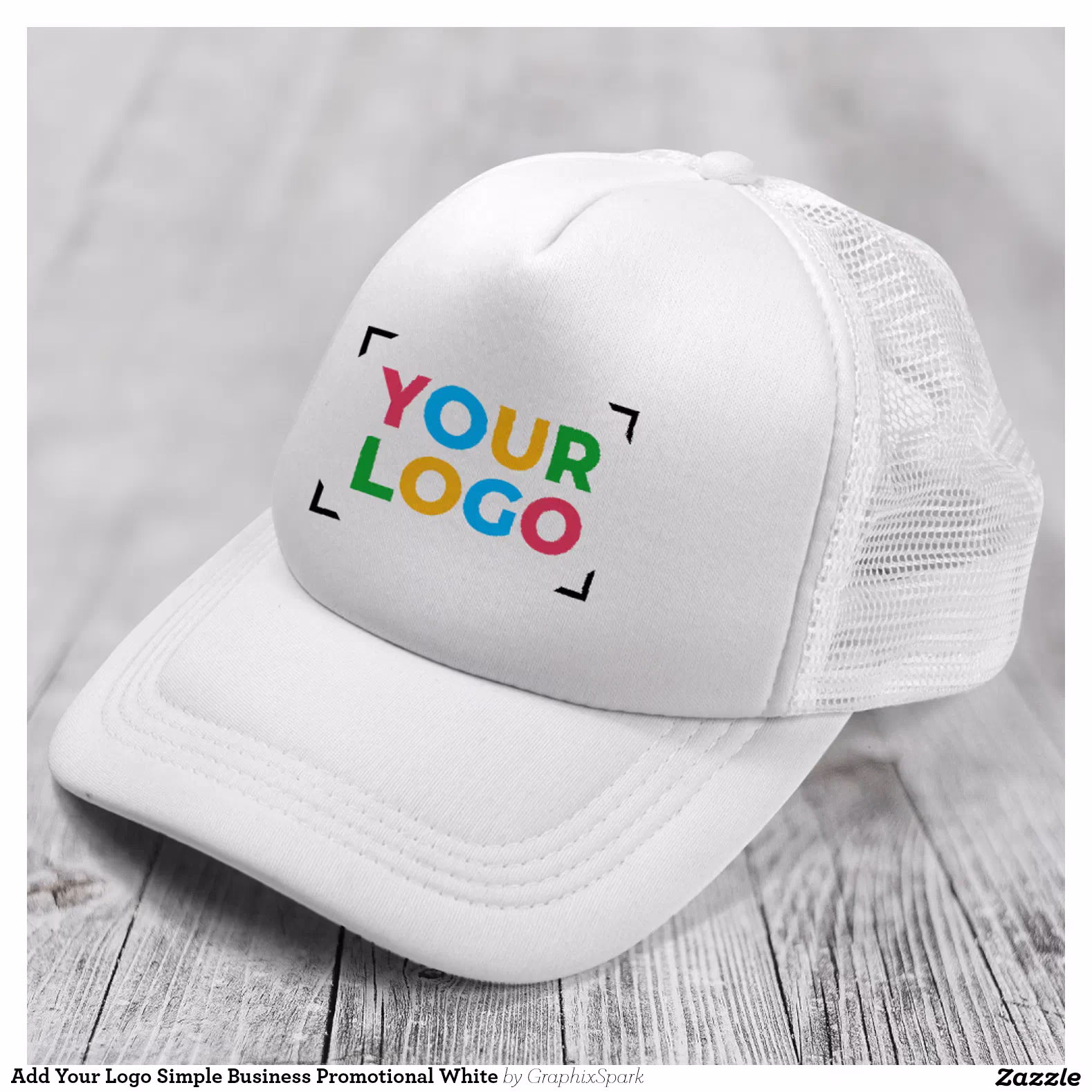 Add Your Logo Simple Business Promotional White Trucker Hat