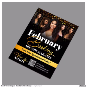 Black Gold Elegant HairStylist Booking Flyer