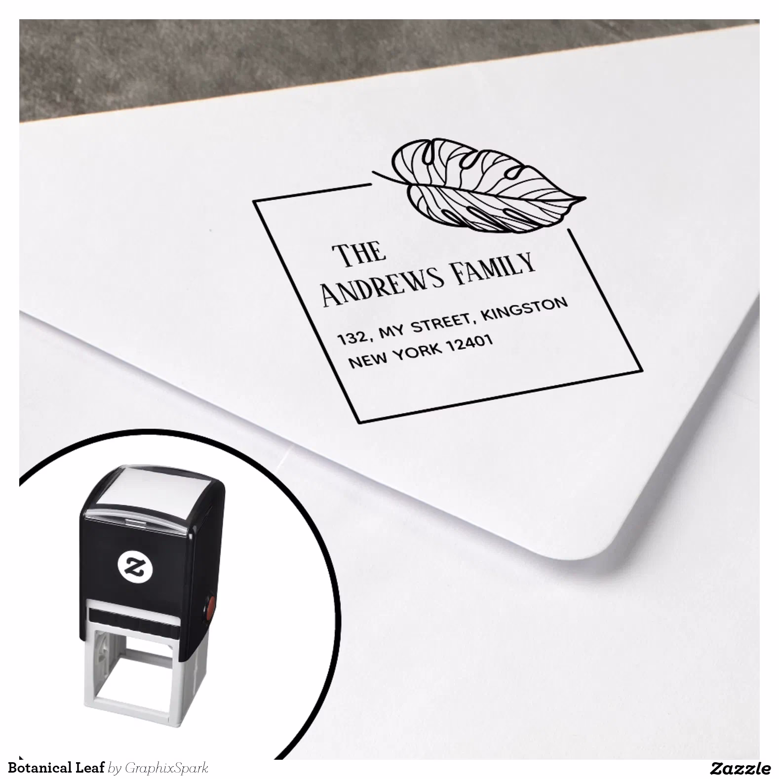 Botanical Leaf Self-inking Stamp