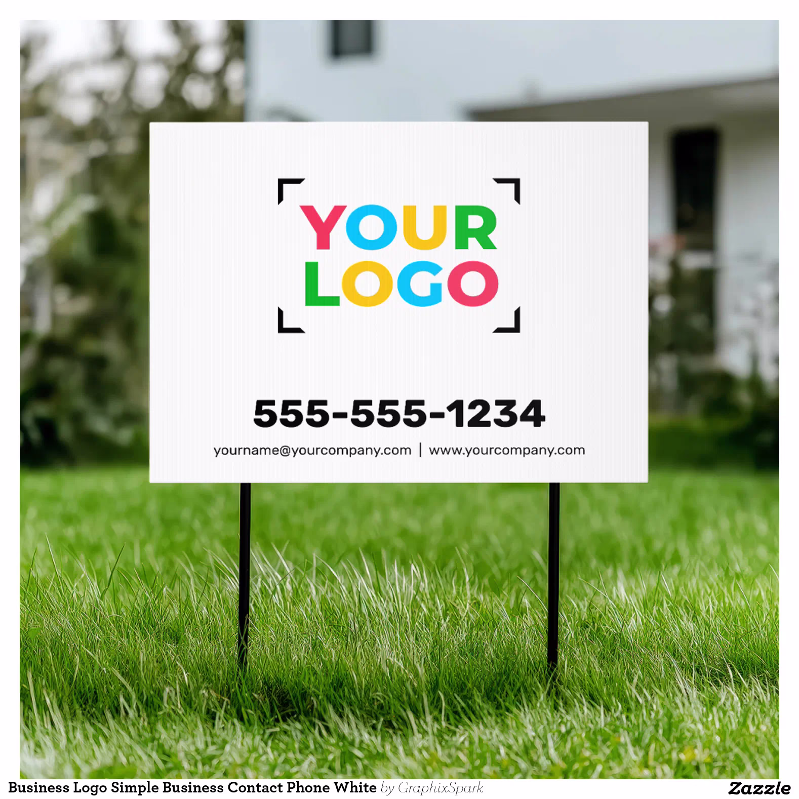 Business Logo Simple Business Contact Phone White Sign