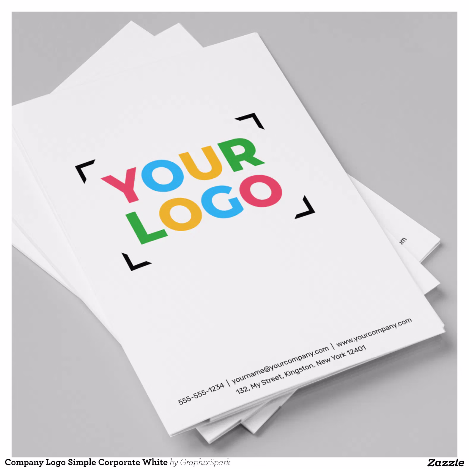 Company Logo Simple Corporate White Pocket Folder
