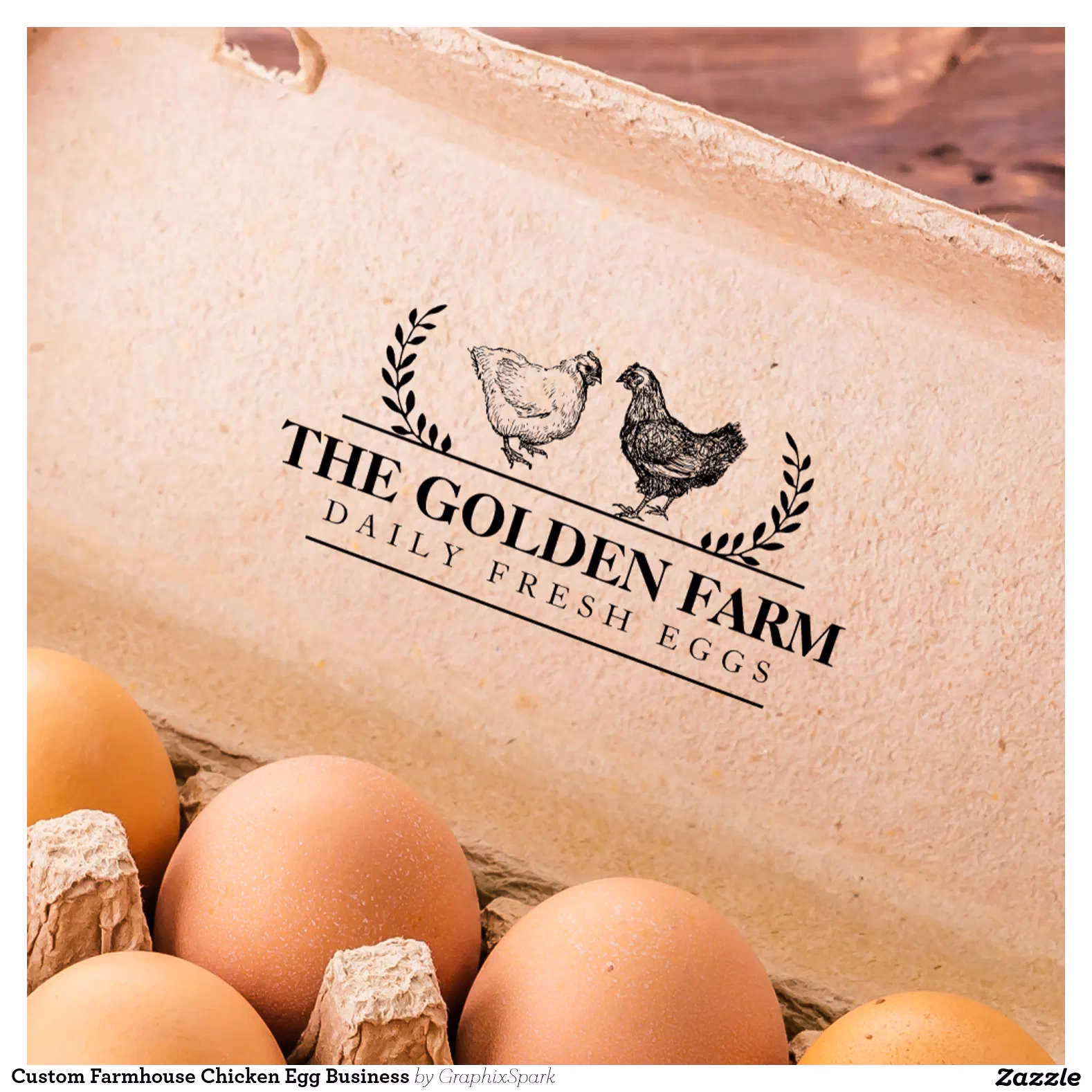 Custom Farmhouse Chicken Egg Business Rubber Stamp
