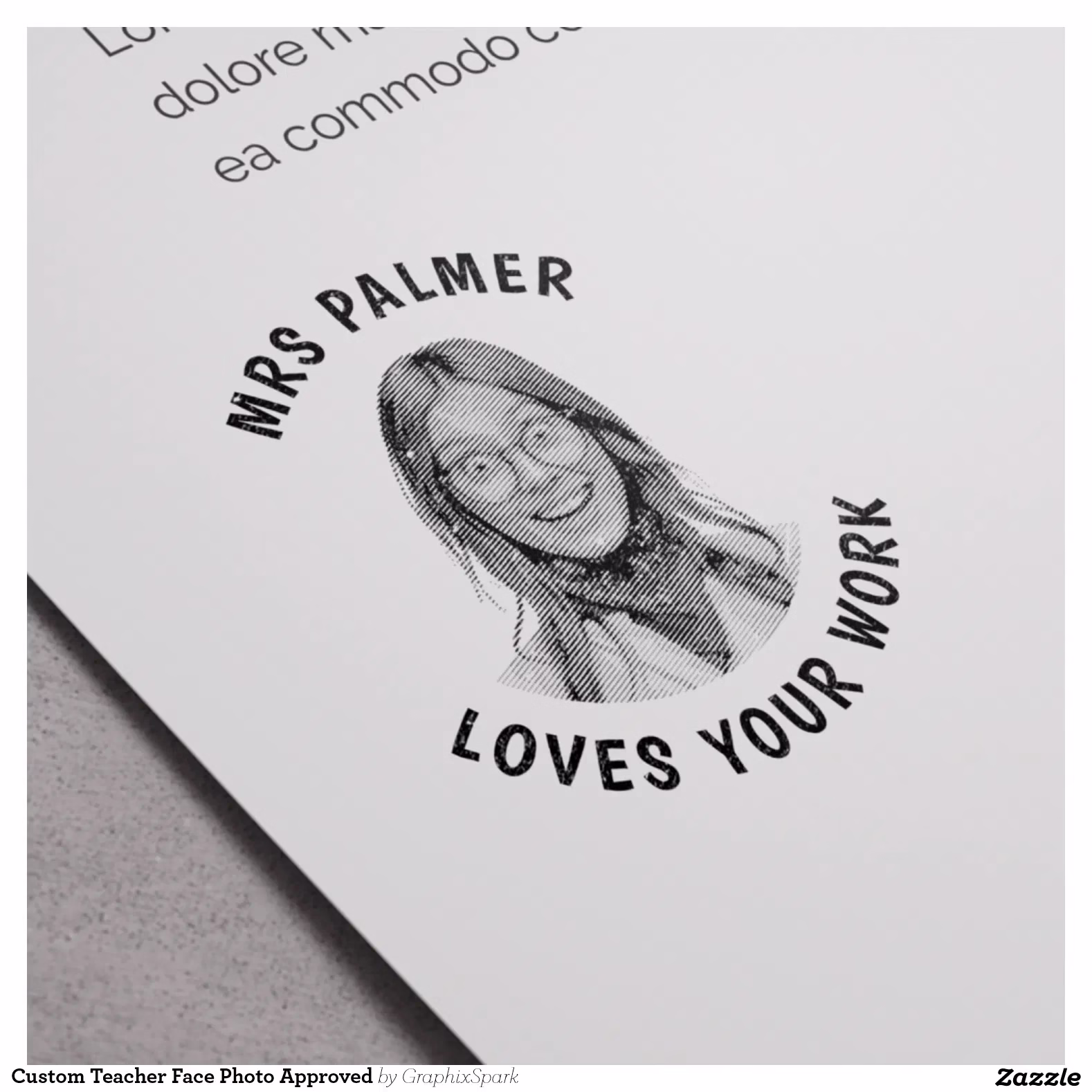Custom Teacher Face Photo Approved Self-inking Stamp