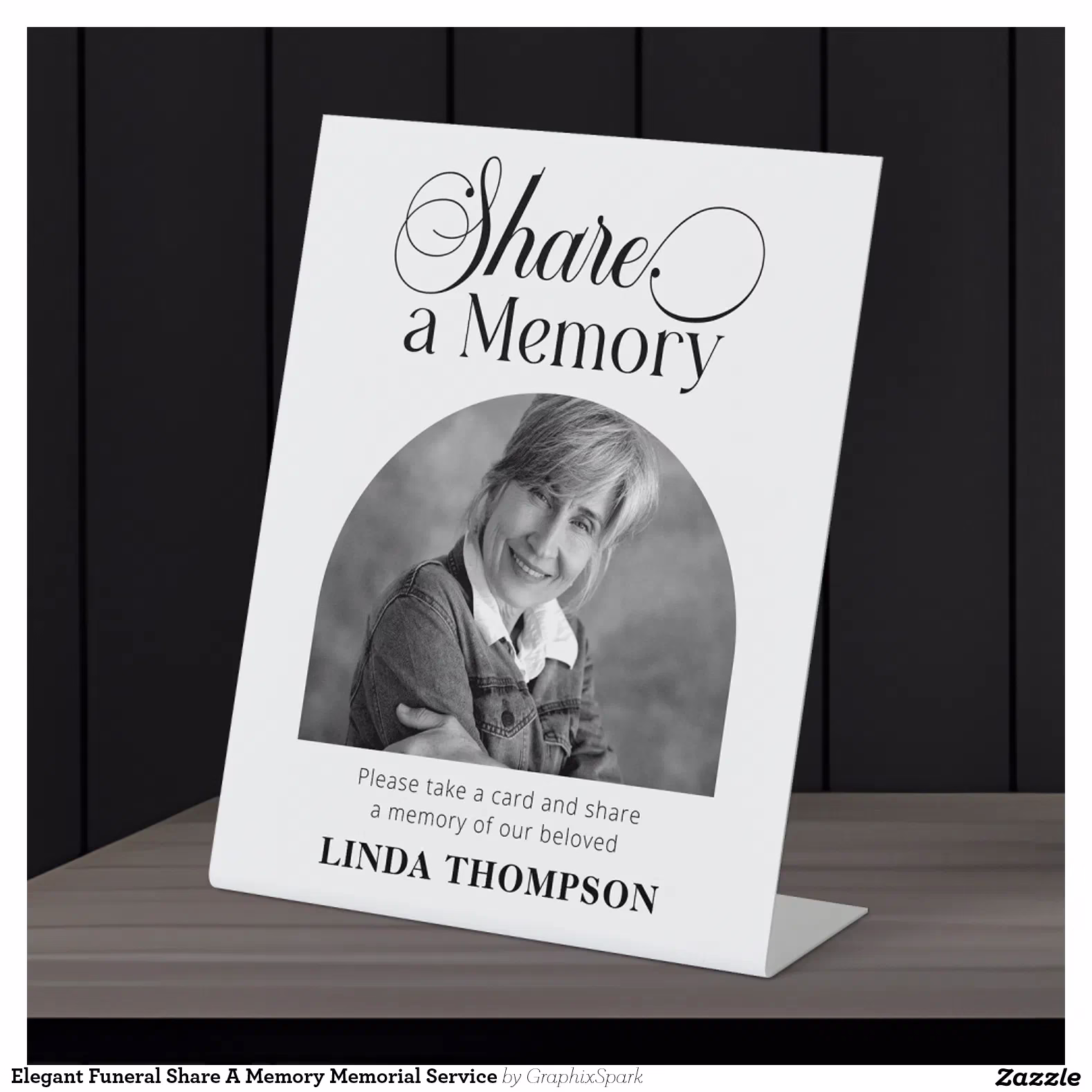 Elegant Funeral Share A Memory Memorial Service Pedestal Sign